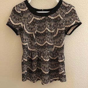 Skies are blue lace detail peplum top